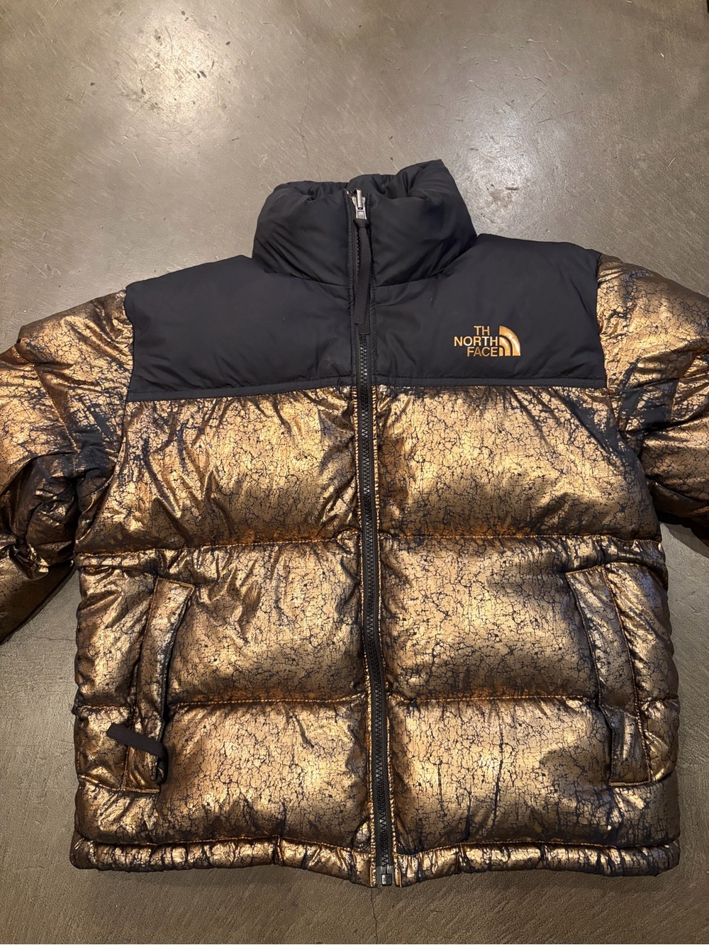 Women's North Face Jacket - Puffer Gold and Black